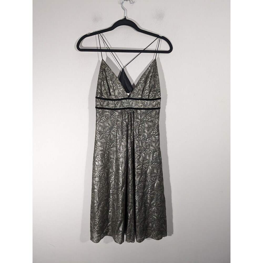 Diane Von Furstenberg Dress Women 6 Silver Black Westina Cocktail Party‎ Mini